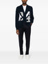 logo-patch cotton tapered trousers